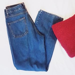 👖 Cotton Vintage High Waist Mom Jeans Blue Denim